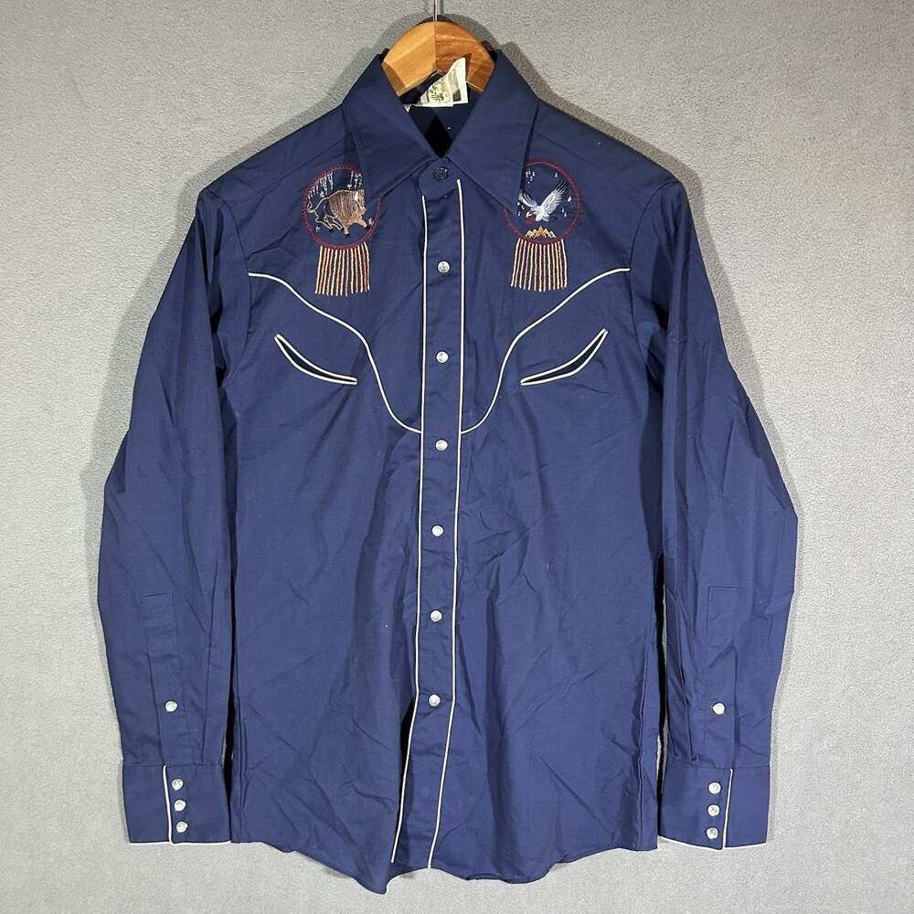 Vintage Rocking K Ranchwear Shirt Mens S Kennington Pearl Snap Western